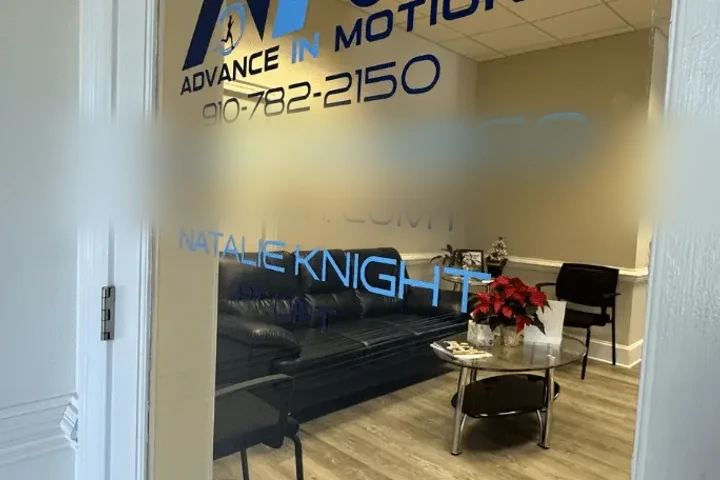 The Advance in Motion clinic waiting area in Wilmington, NC
