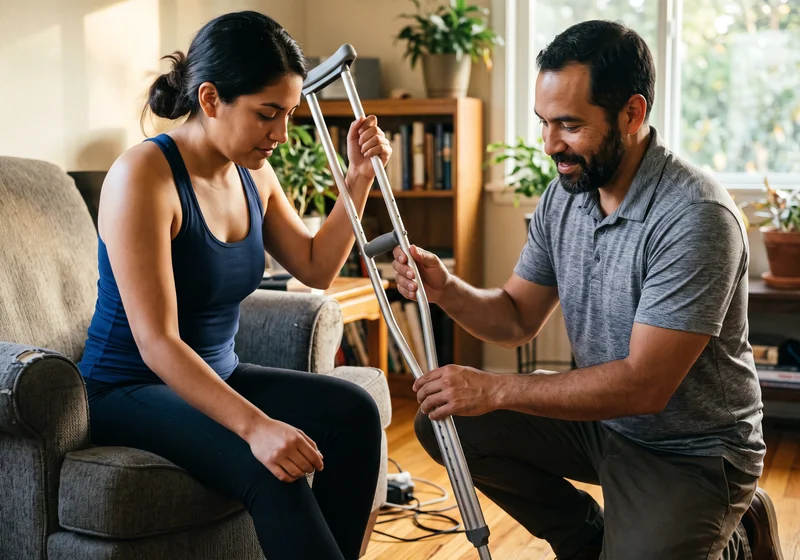 Clinician checking in with a patient during post-surgical recovery